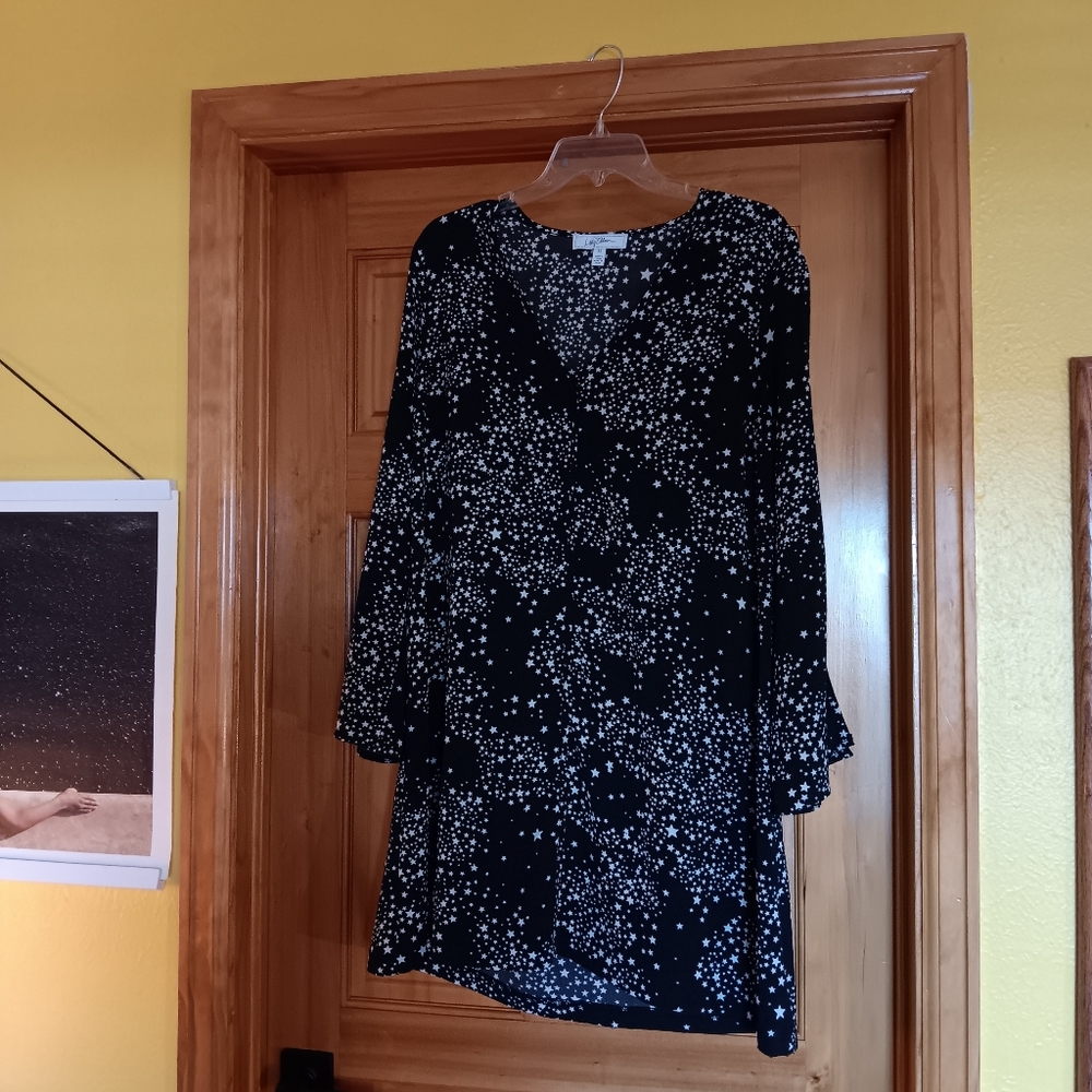 Libby Eldeman Black and White Star Print Dress